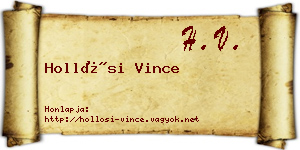 Hollósi Vince névjegykártya